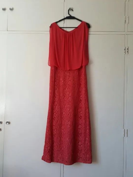 Vestido de festa longo - Rendado - Rosa - Foto 5