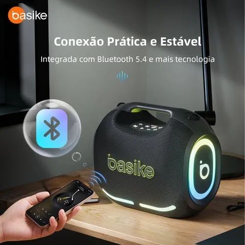 Caixa de Som Basike Ba-RAD251 200W IPX6 Bluetooth 5.4 8 Horas de Musica - Foto 4