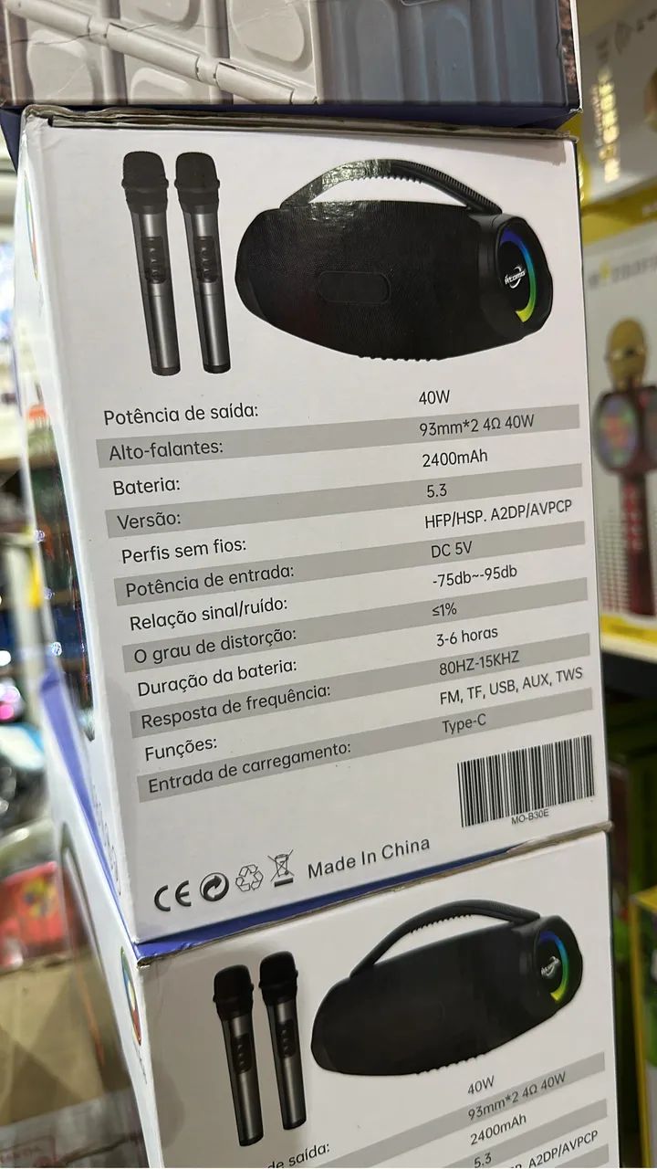 Caixa de som com 2 microfones - Foto 2