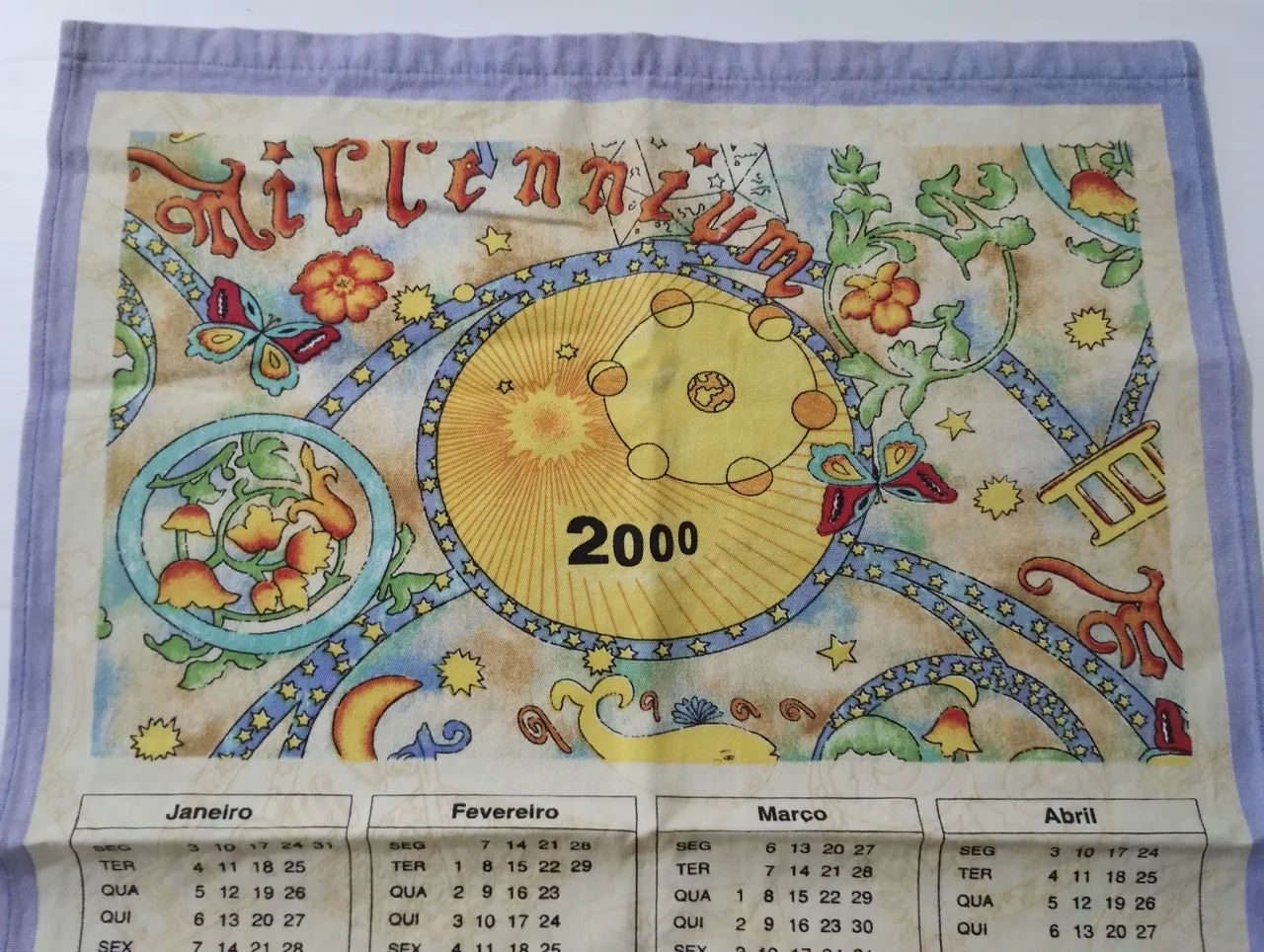 Pano de Prato Calendário Ano 2000 - Millenium (raro) - Foto 2