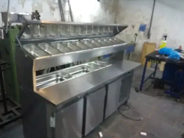 Condimentadora com pista elevada neutra ou refrigerada aço inox 430; - Foto 2