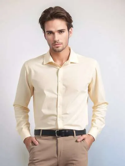 Camisa Social Amarela Masculina - Elegância e Conforto