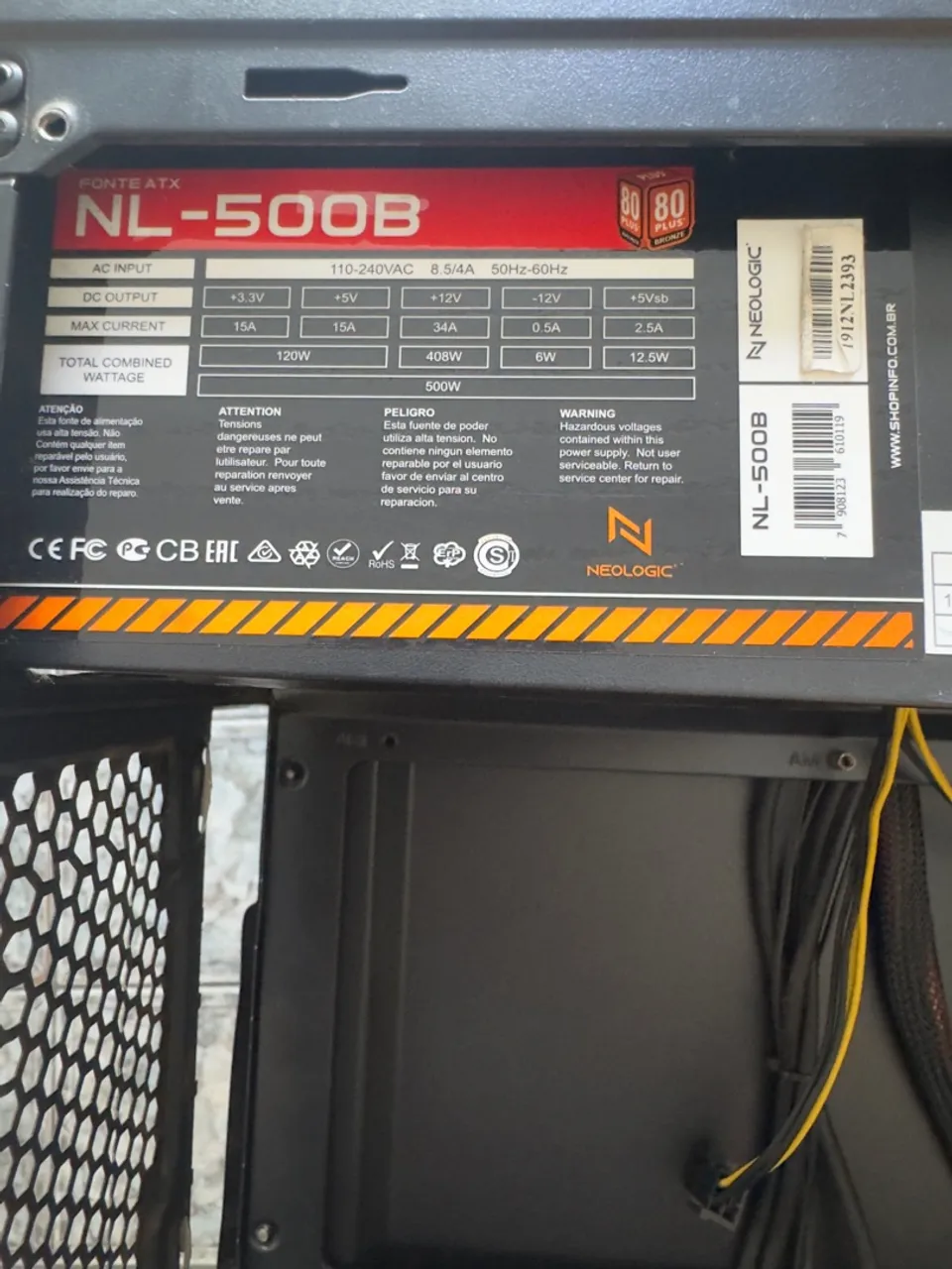 Fonte de alimentação Neologic NL-500B 500W