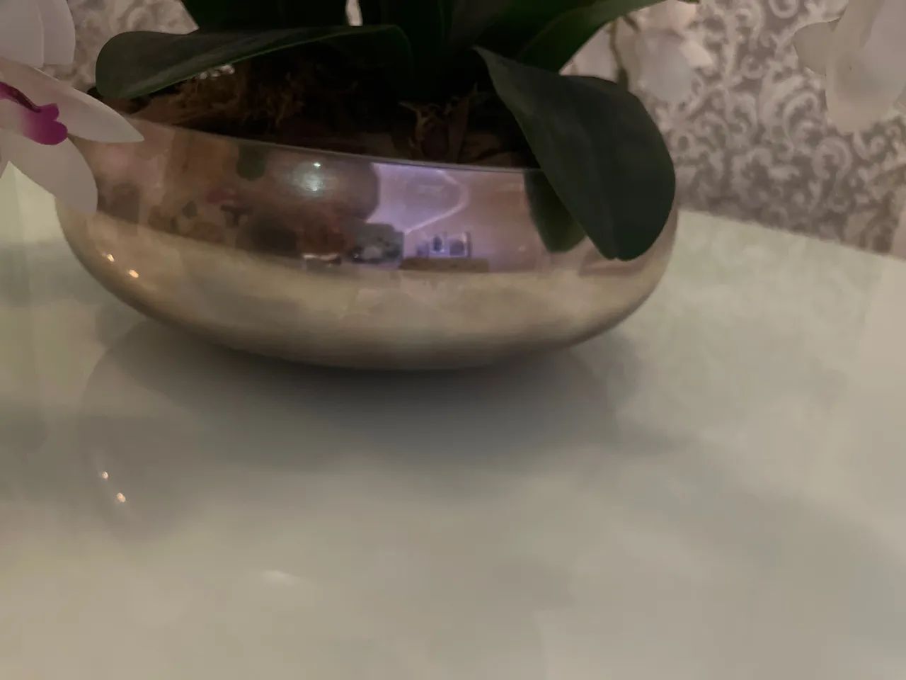 Orquídea Artificial e Vaso Decorativo - Foto 3