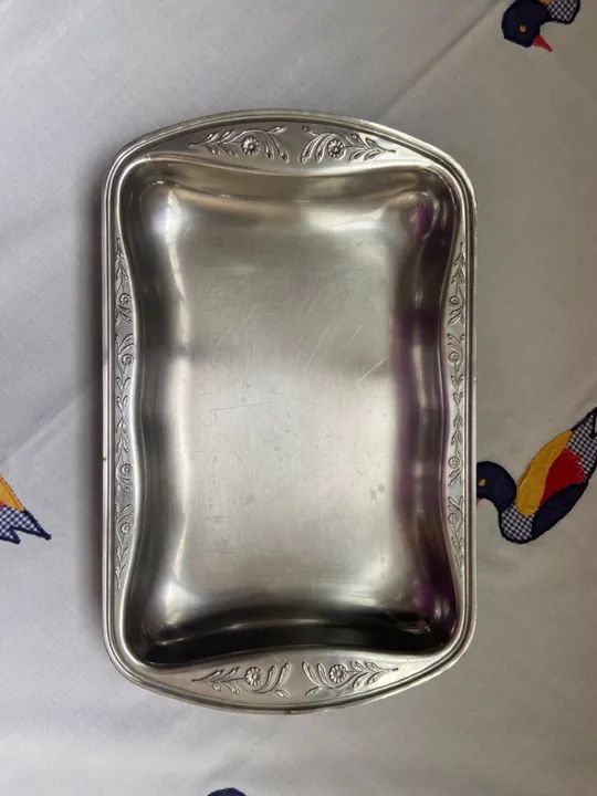 Bandeja de aço inox retangular 