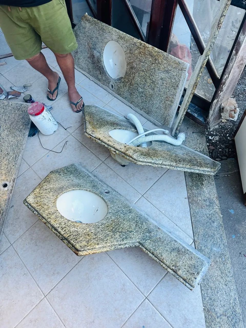 Cuba bancada mármore com pia