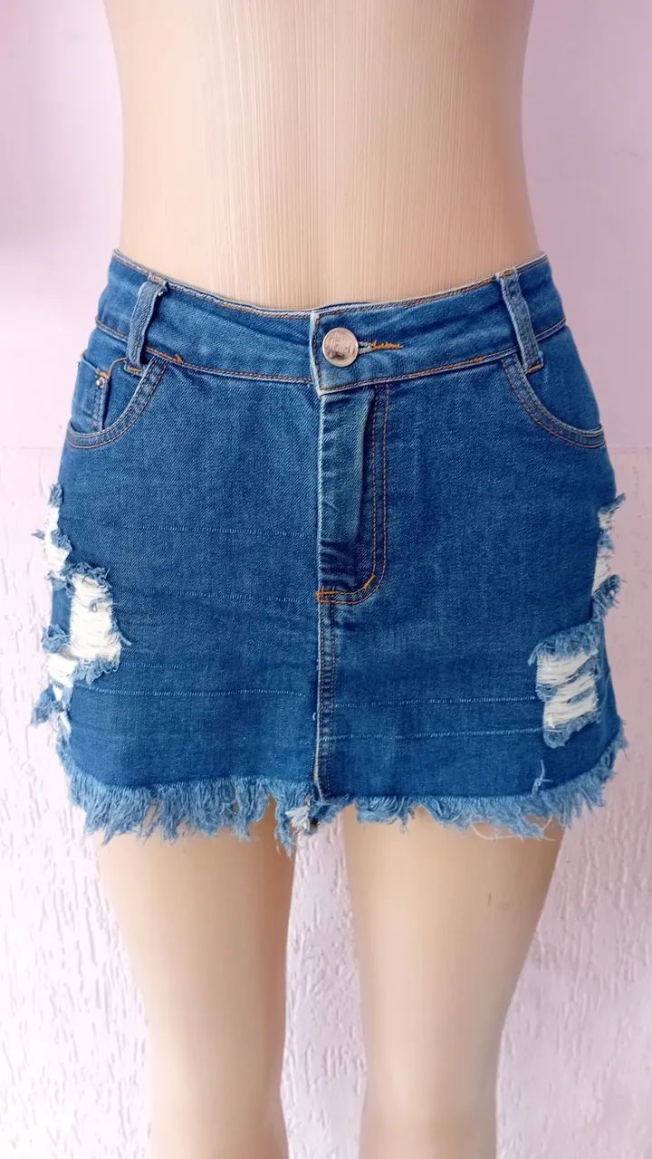 Saia Jeans feminina 