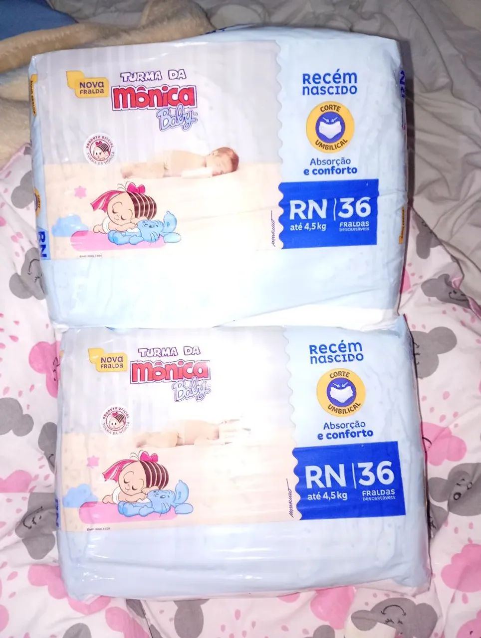 pacote de fralda  turma da monica RN com 36 unidades 