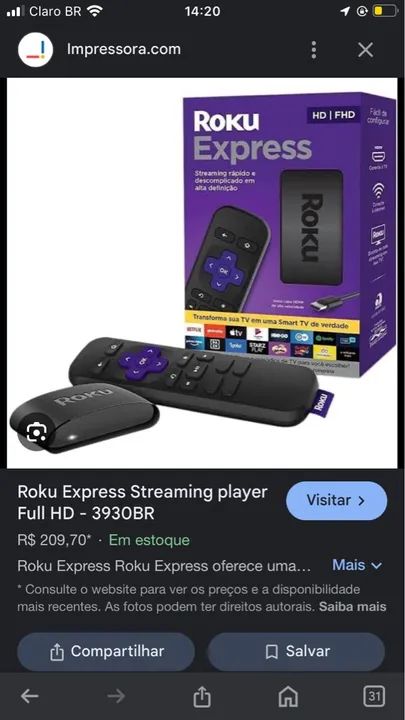 Roku Express Streaming player Full HD - 3930BR