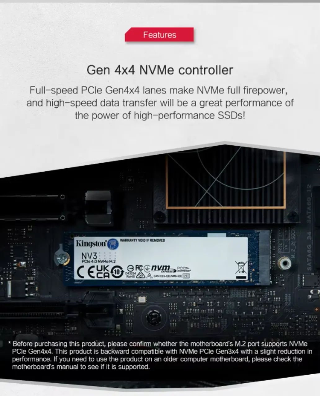 Ssd M.2 Nvme Kingston NV3 1tb Até 6000Mbps de Leitura E Até 4000Mbps de Gravação. - Foto 3
