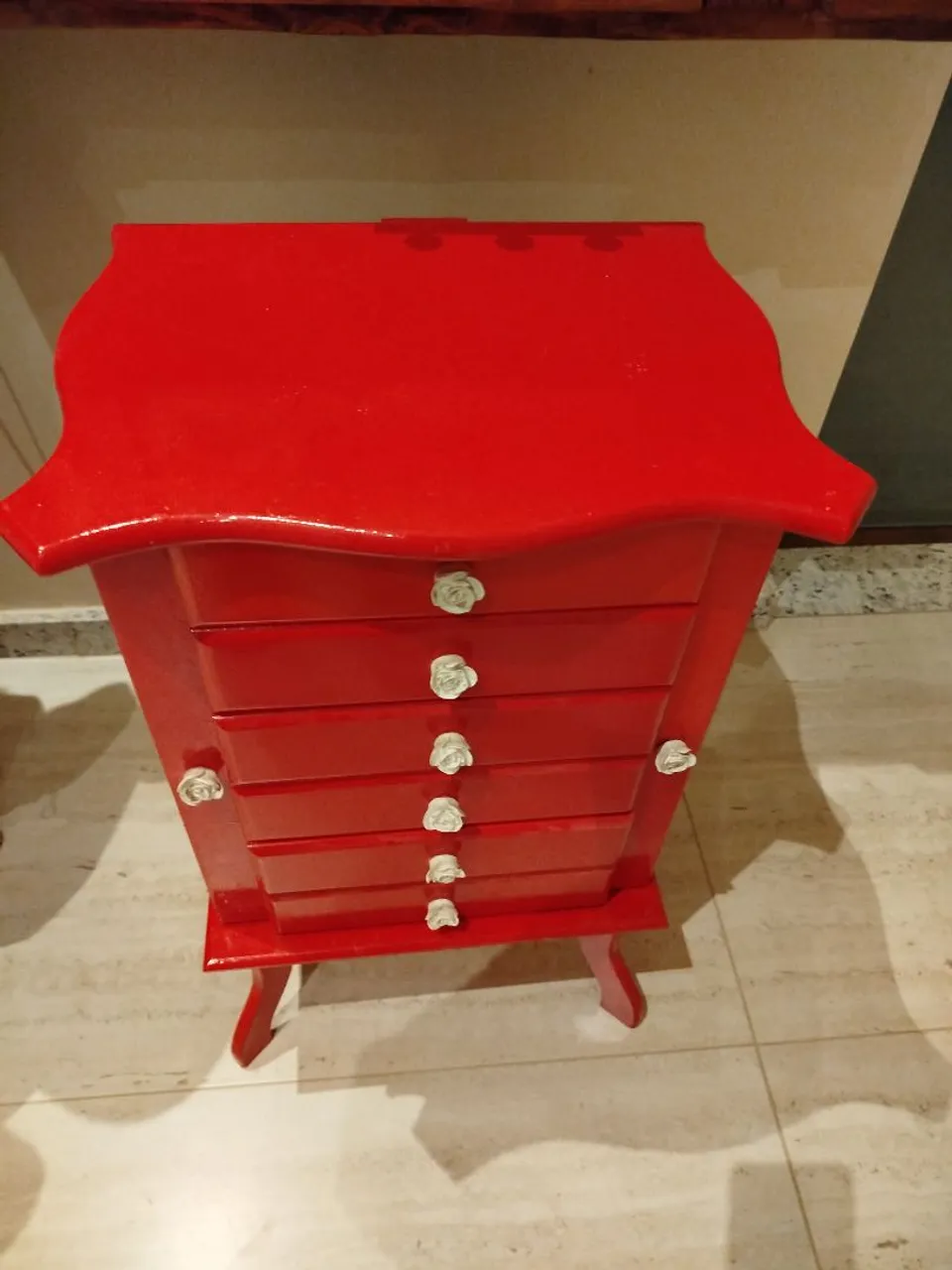 Linda Caixa de Jóias Vermelha