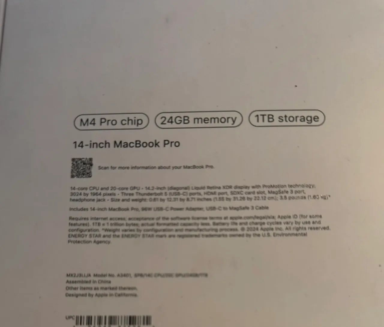 Macbook Pro M4 Pro 14.2 2024 24GB/ 1TB - Foto 2