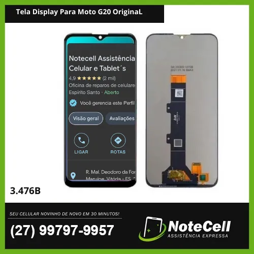 Tela Display Para Moto G20 Original- Instalação Expressa Em 30 Minutos!