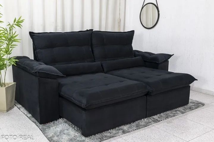 Sofá Retrátil e Reclinável Emanuelly 2,0m   Pague na Entrega! - Foto 3