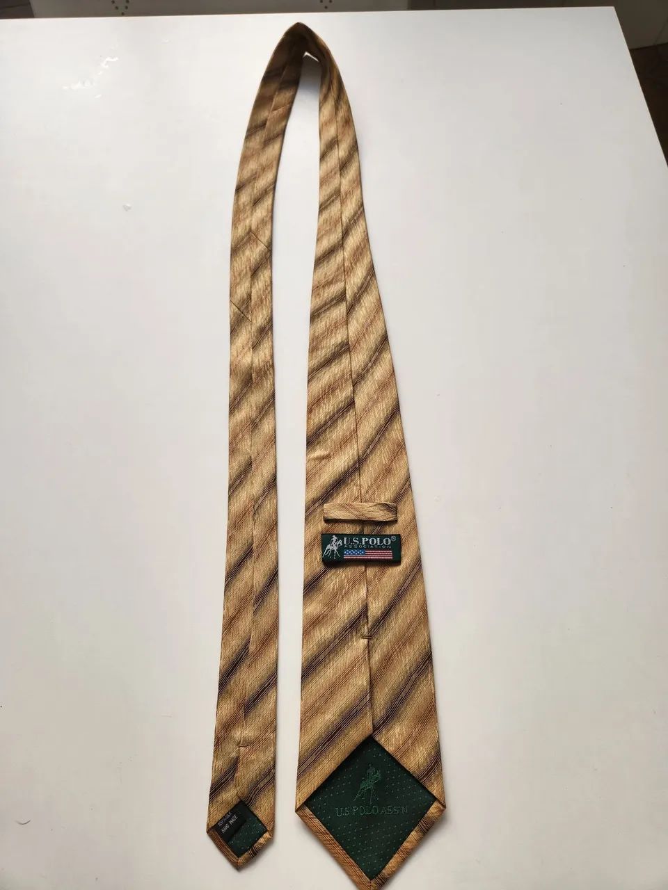 gravata amarela u.s. polo de seda - Foto 3