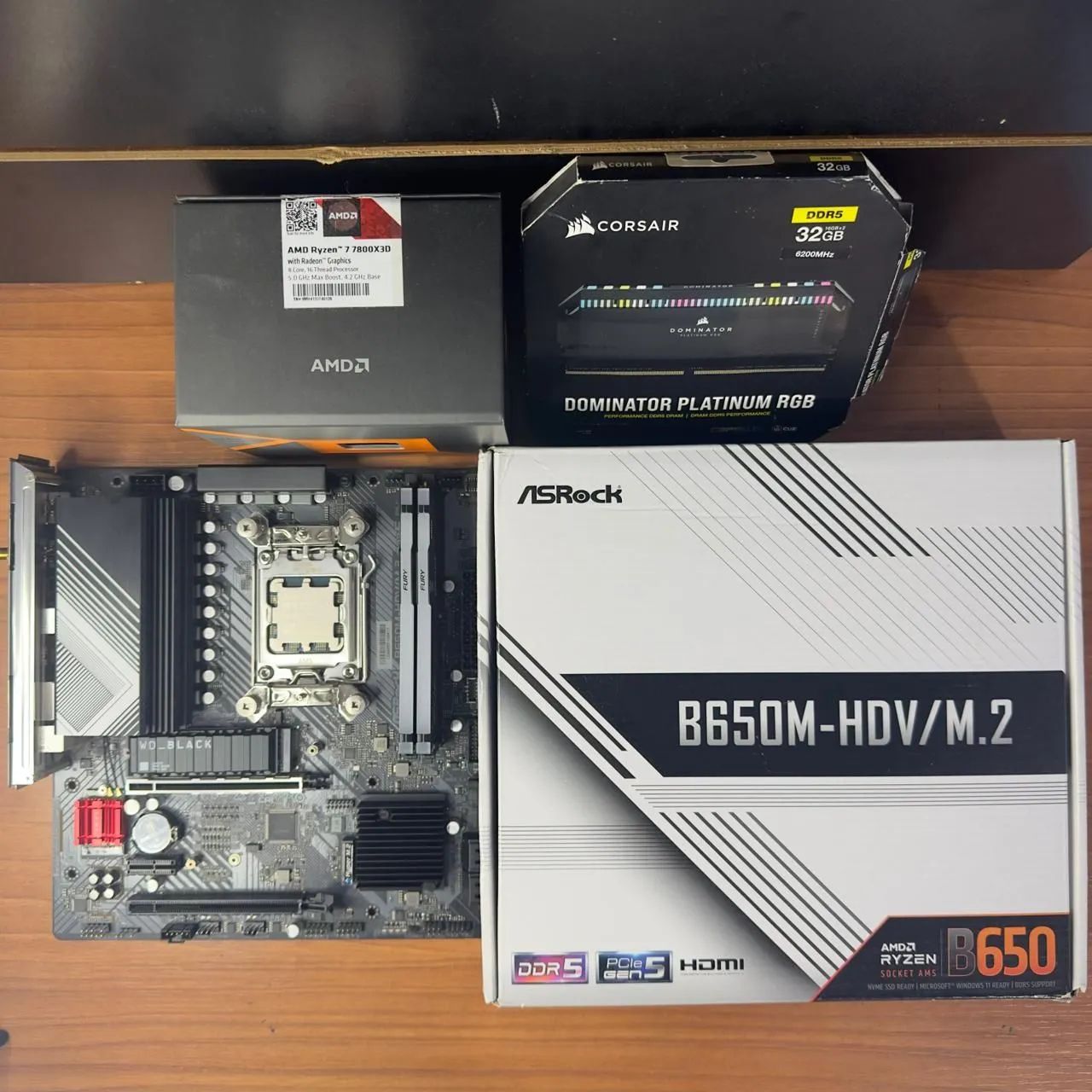 PCパーツセット(Ryzen7800x3d/B650マザボ/DDR5RAM) KaBuM
