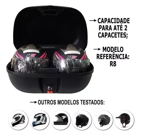 Baú 45 Litros 2 capacete Novo 