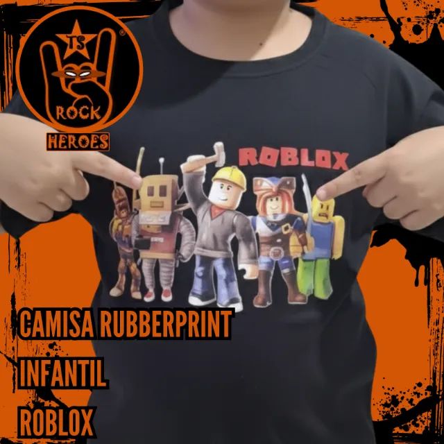 Camisa Rubberprint Infantil Roblox 100% Algodão Estampa DTF Alta Resolução Manga Curta - Foto 2