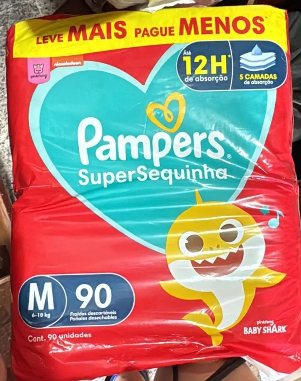 Fralda descartável M - PACOTE COM 90 FRALDAS