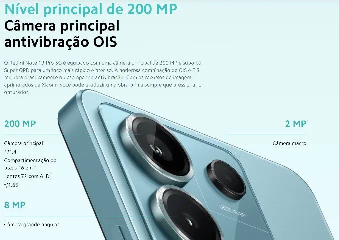Xiaomi Redmi Note Branco 13 Pro 5G / 512GB / 12RAM - Foto 2
