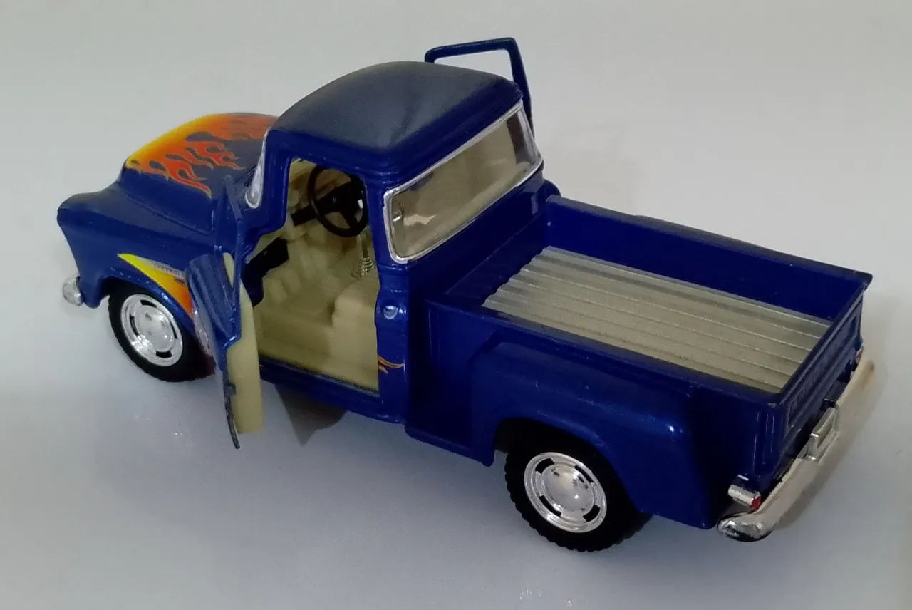 Miniatura Pickup Chevy Stepside Chamas 1955 - Foto 2