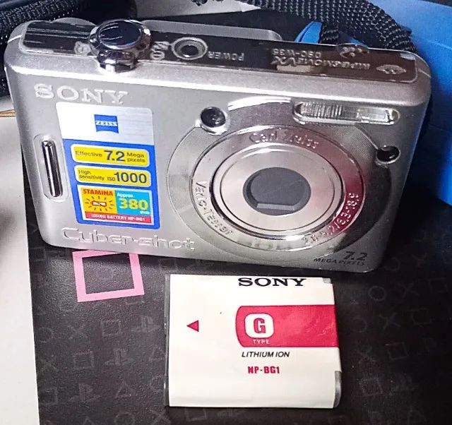 Câmera Sony Cyber-shot DSC-W35 7.2MP Lente Carl Zeiss + Bateria +