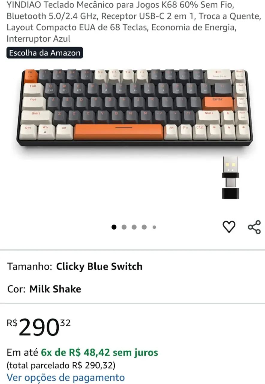 Teclado k68 mecânico wireless - Foto 2