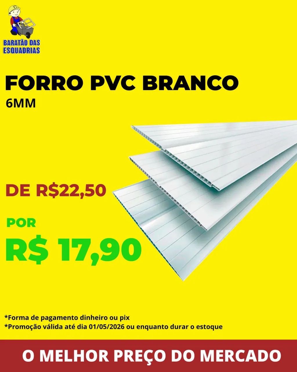 Forro PVC branco - Promoção! 