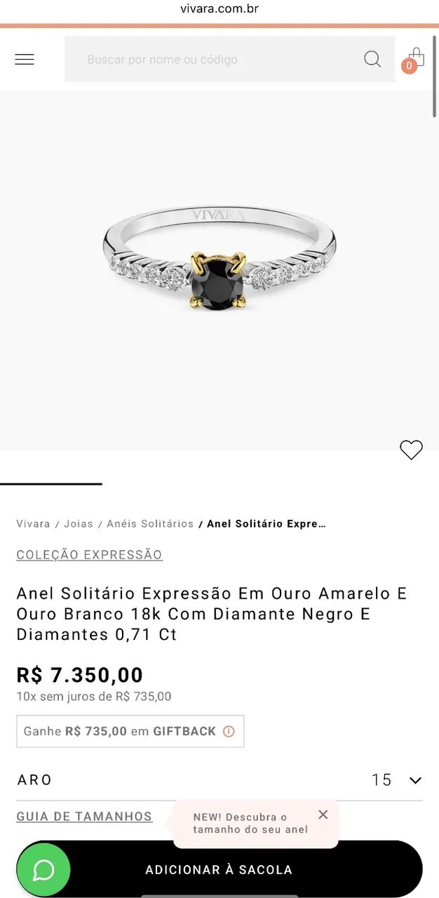 ANEL VIVARA COLEÇÃO EXPRESSÃO C/NOTA FISCAL E CAIXA ORIGINAL  - Foto 5