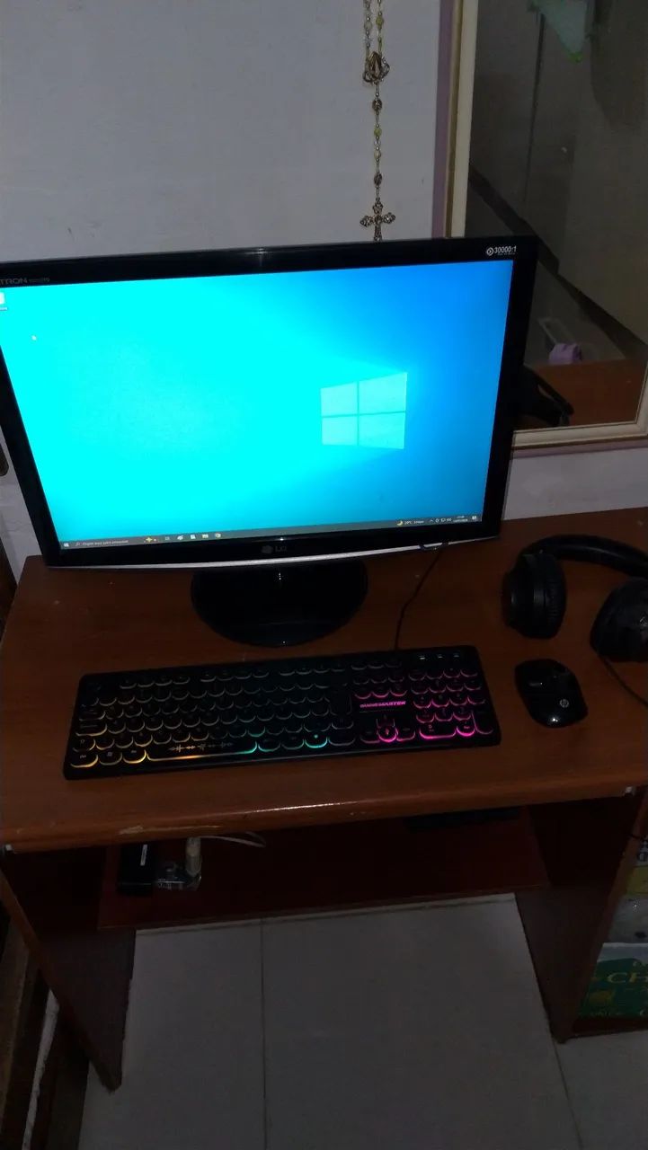 PC Computador completo, com monitor LG + Teclado, mouse e headset de brinde!