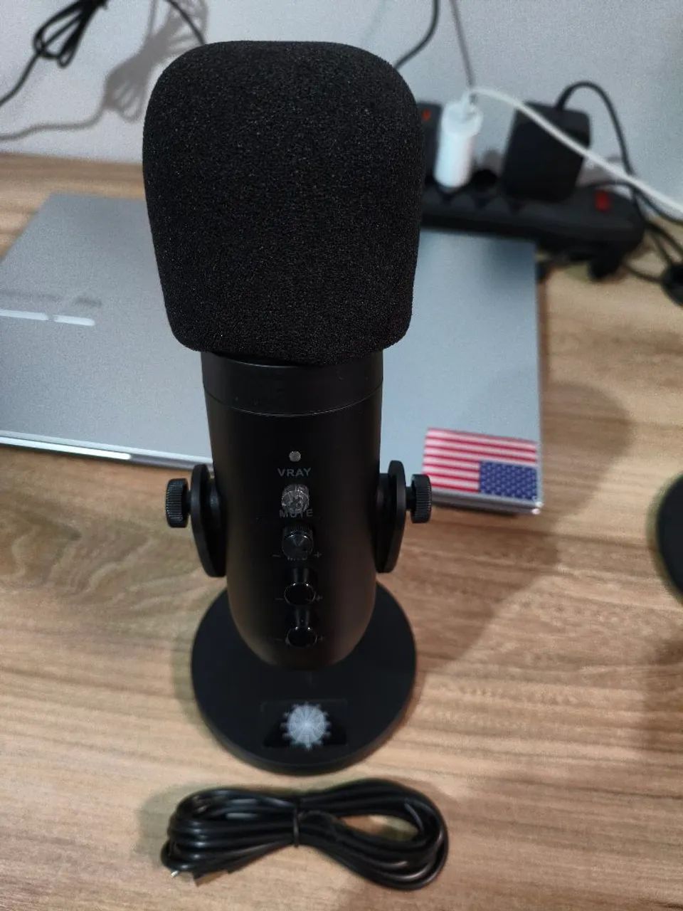 Eps-610 Microfone Condensador De Mesa Usb C/ Adaptadores Type-c E Lightning - Foto 2