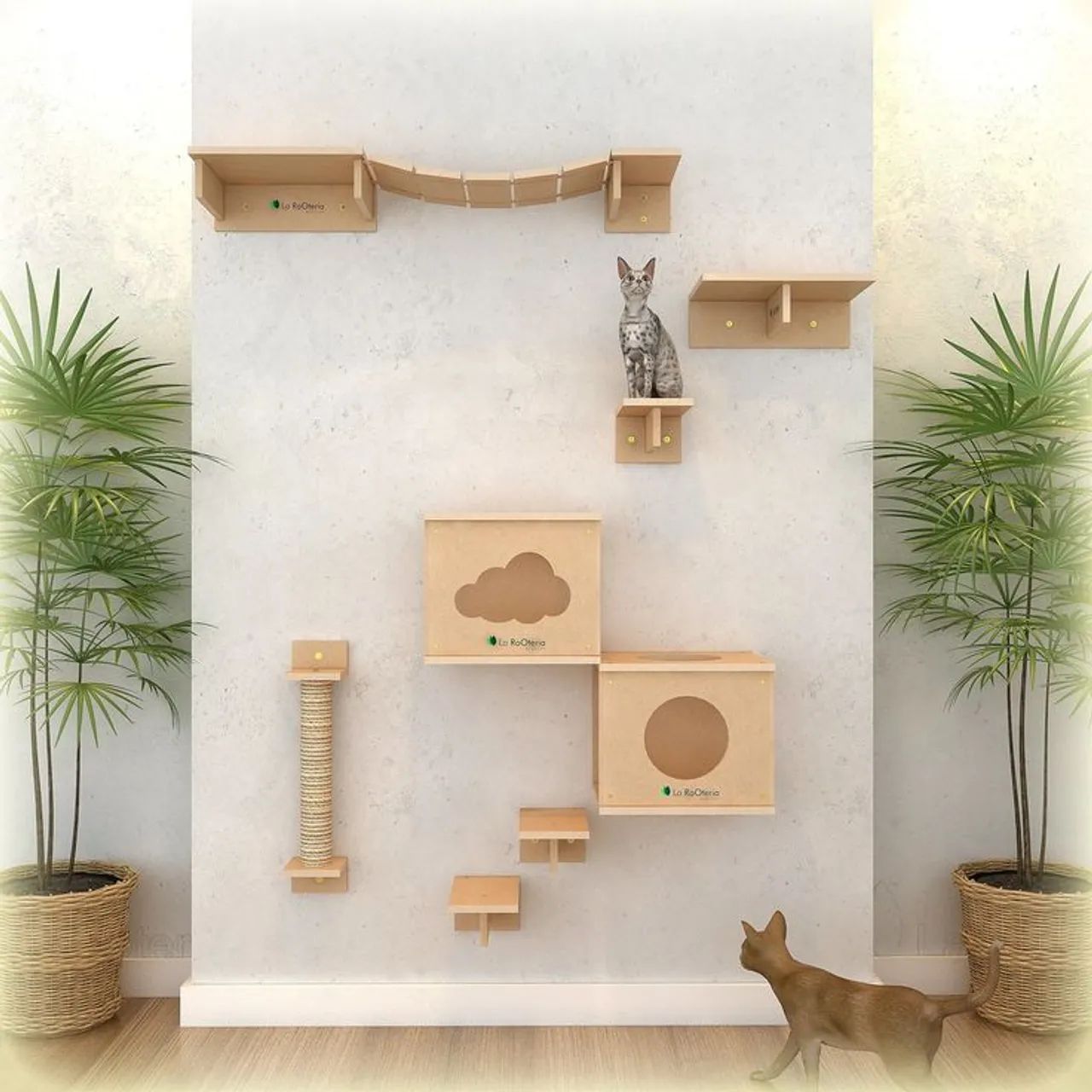 Prateleiras playground nichos para gatos - Foto 6