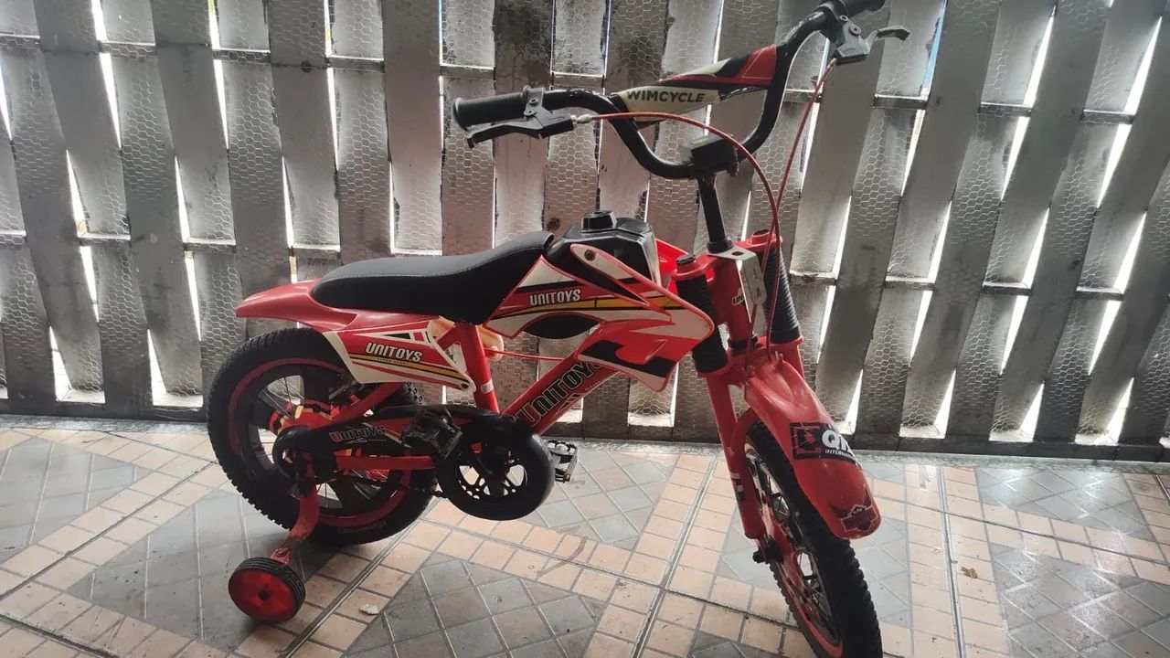 Bicicleta infantil aro 16 unitoys motocross - Foto 5