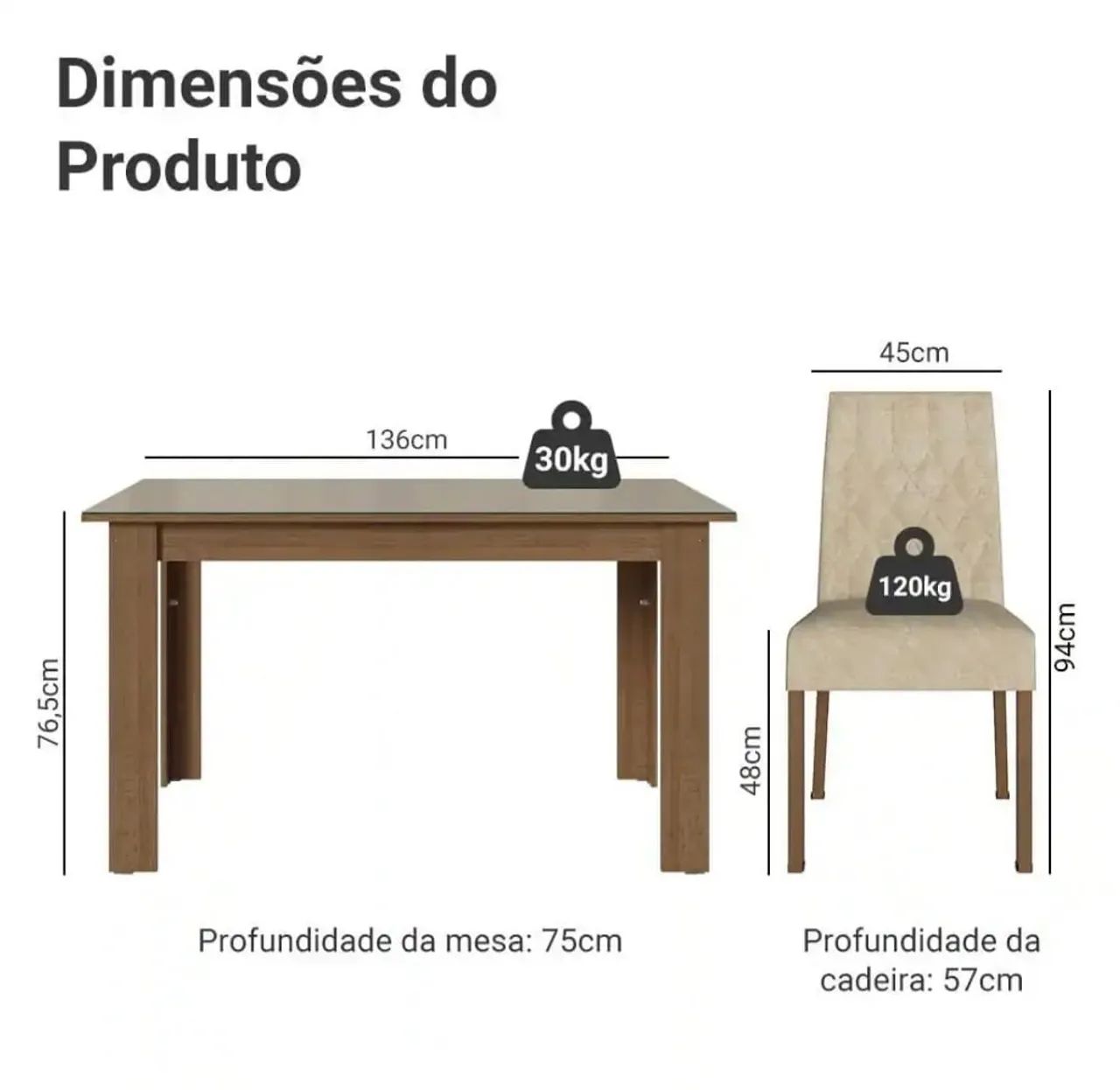 Mesa e cadeira novas! - Foto 2