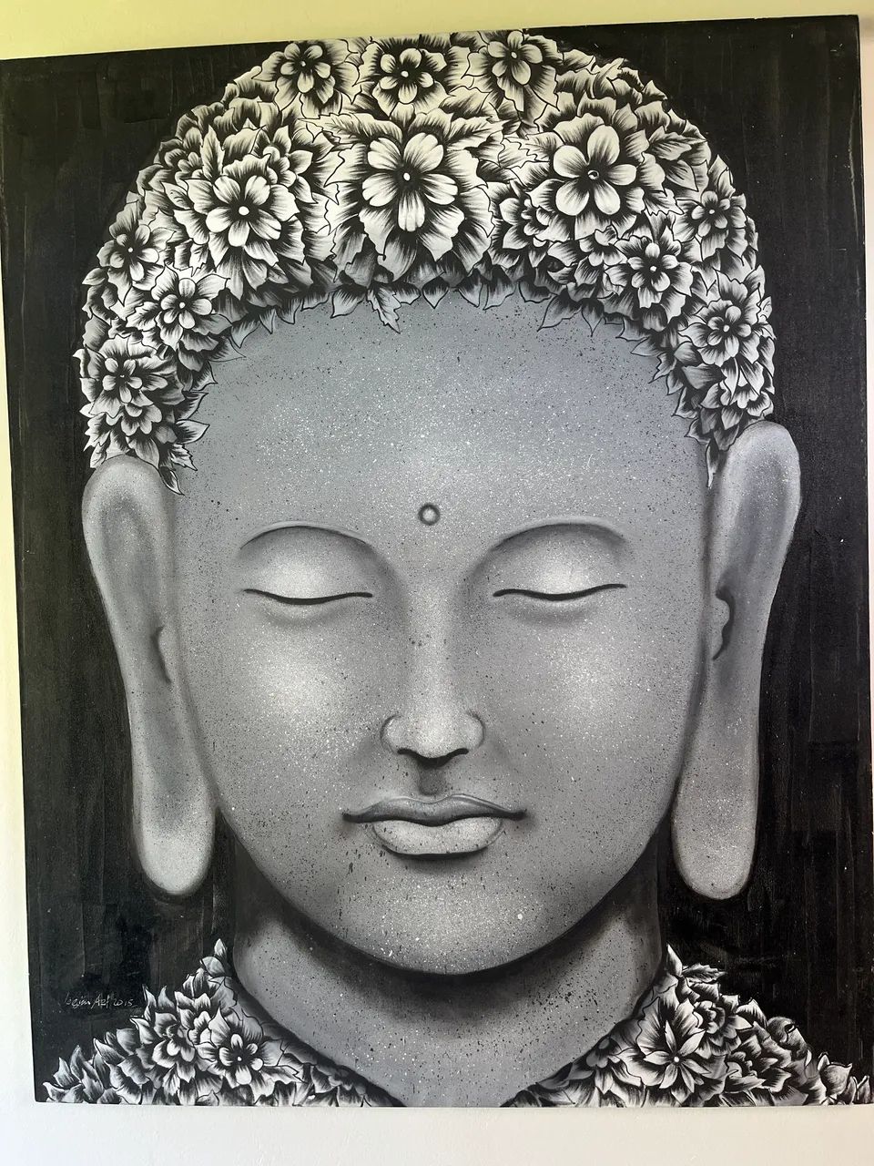 Quadro Buda Preto e Branco