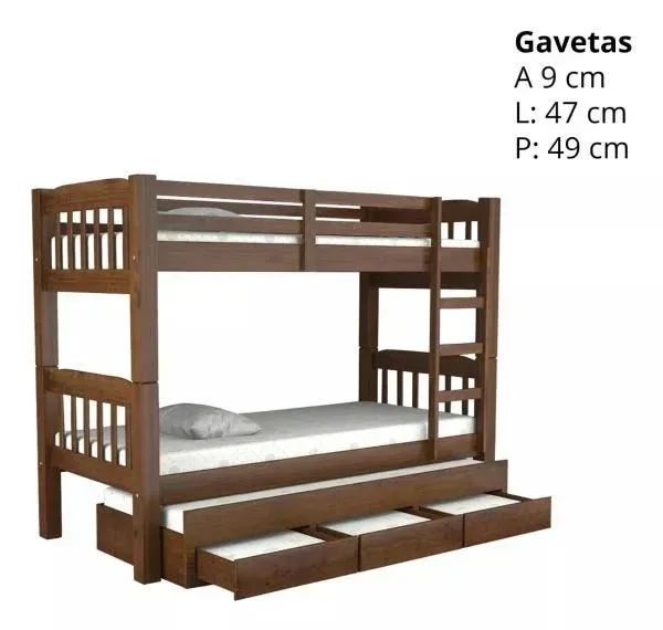 Treliche Italia Castanho com 3 Gavetas Kamabel - Foto 4