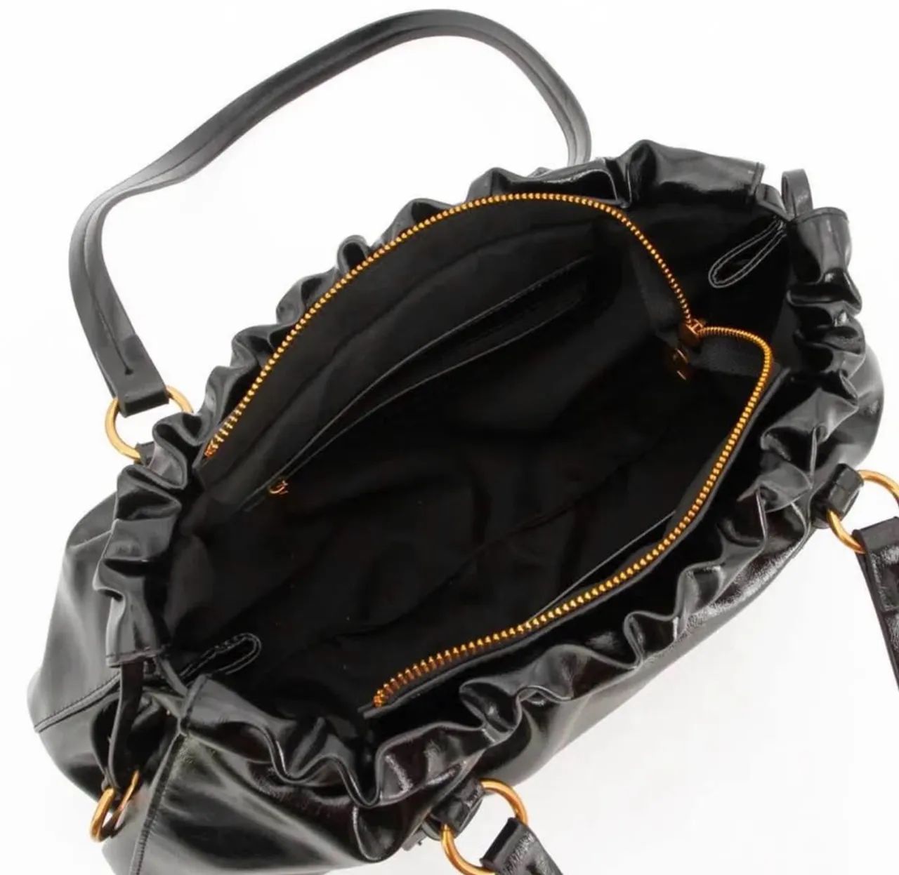 Bolsa de Ombro Franzida Preta - Constance - Foto 3