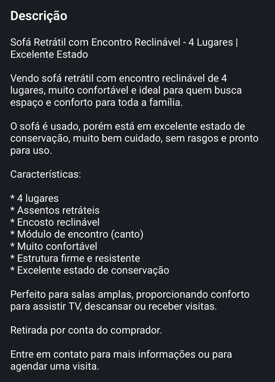 Sofá Retratil 4 lugares - Foto 3