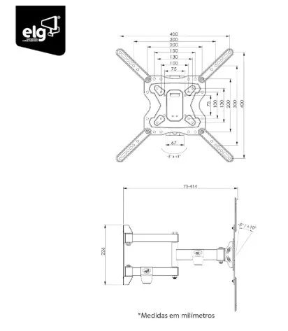 SUPORTE ARTICULADO PARA TV ELG - Foto 6