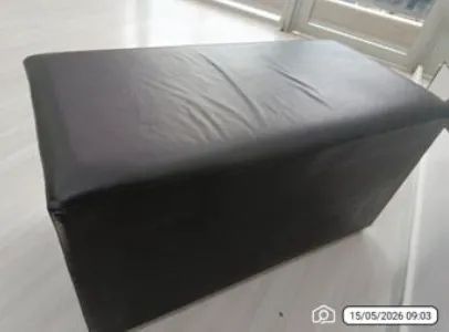 Puff de courino preto - Foto 4