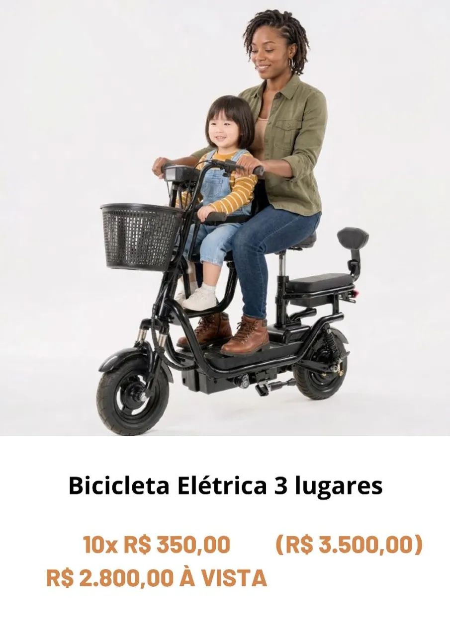 Bike elétrica 3 lugares