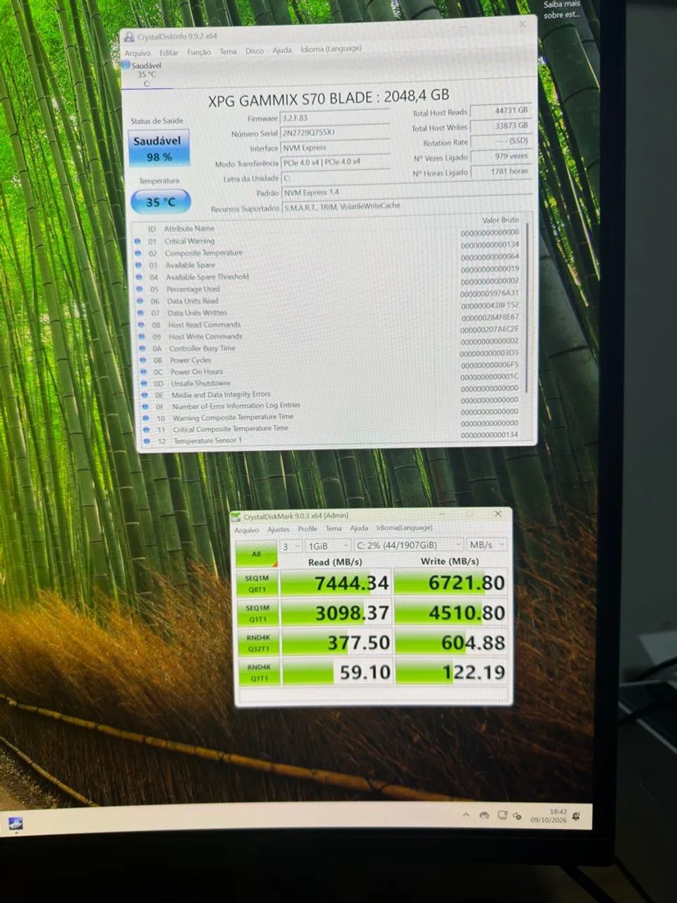 SSD NVME XPG BLADE 2TB 7400MBS 