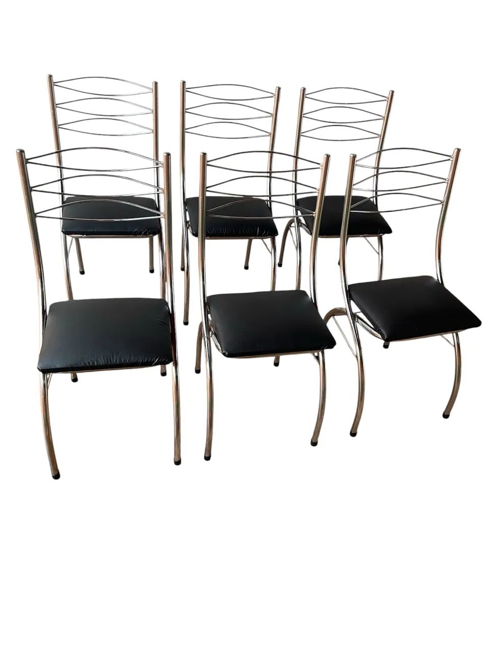 6 Cadeiras de Mesa de Jantar Cromadas - Foto 2