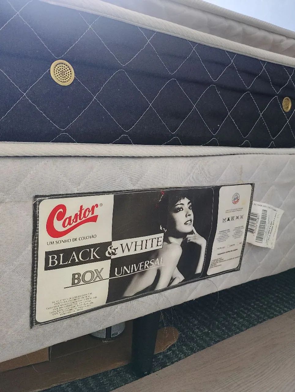 CAMA BOX + COLCHÃO DE MOLAS ENSACADAS CASTOR 