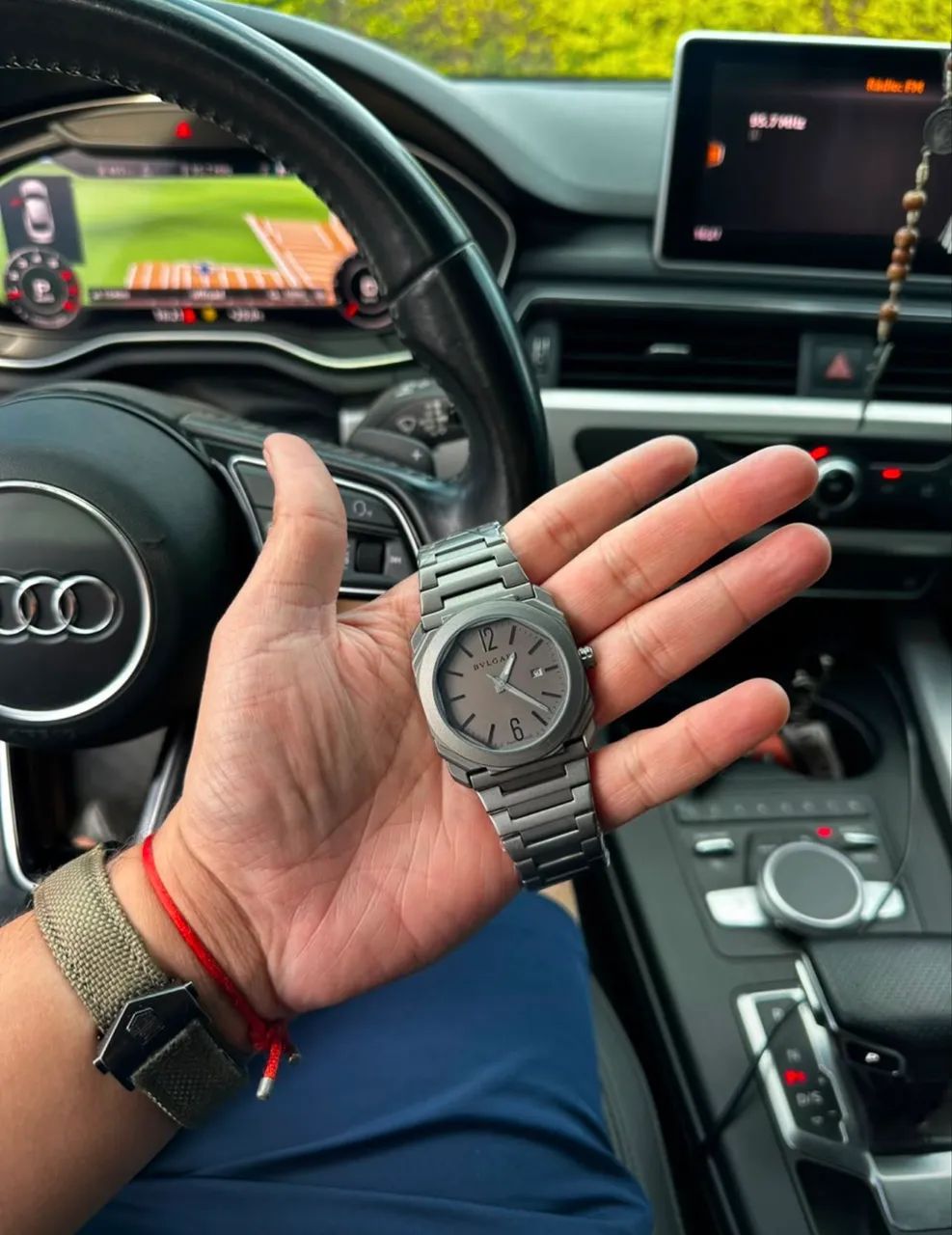 Relógio bvlgari cinza chumbo