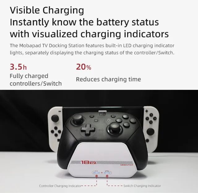 Charging Dock Mobapad A1 Nintendo Switch TV Carregamento Joy-Cons, Pro Controller HDMI USB - Foto 4