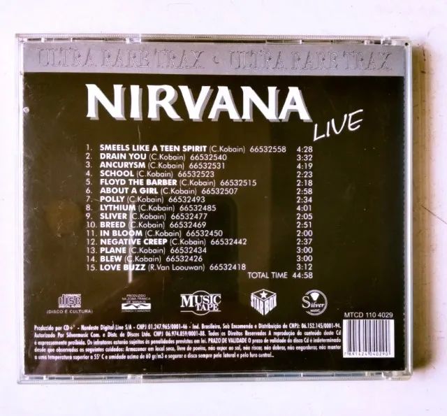Cd Original - Nirvana (Álbum Live - Coleção Ultra Rare Trax