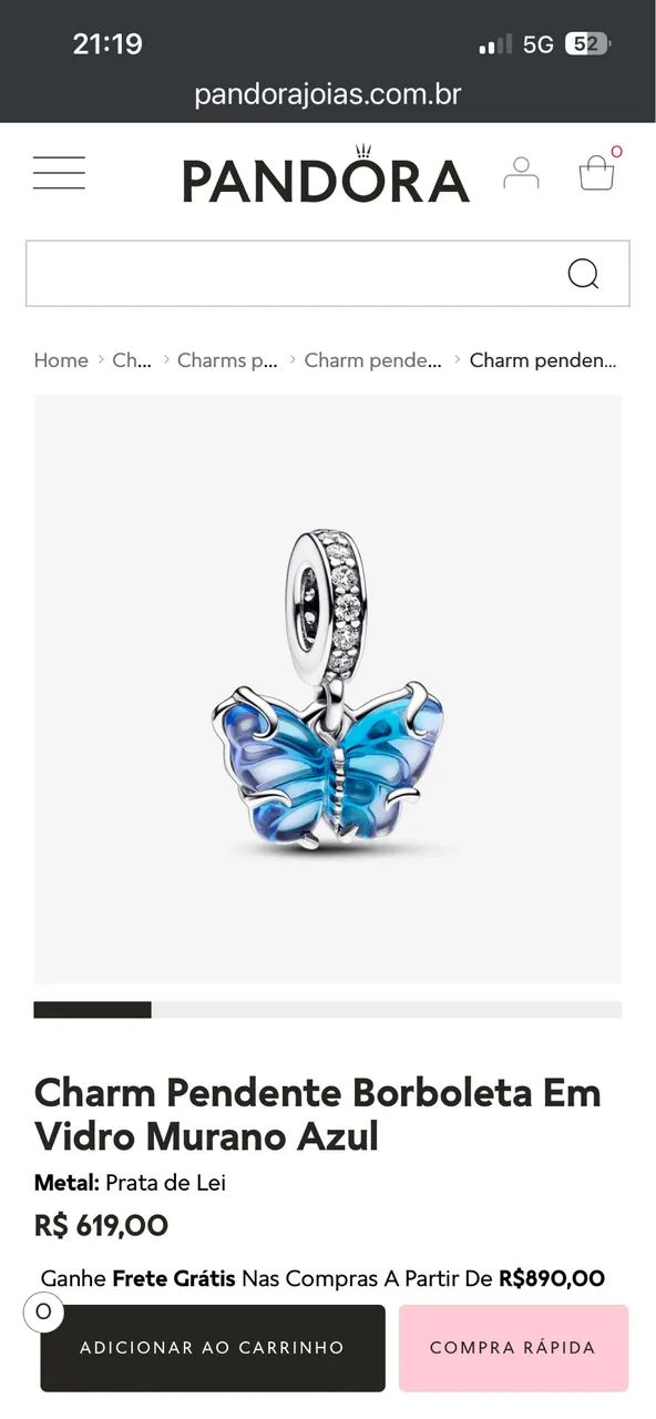 Colar Pandora novo prata 925 - Foto 3