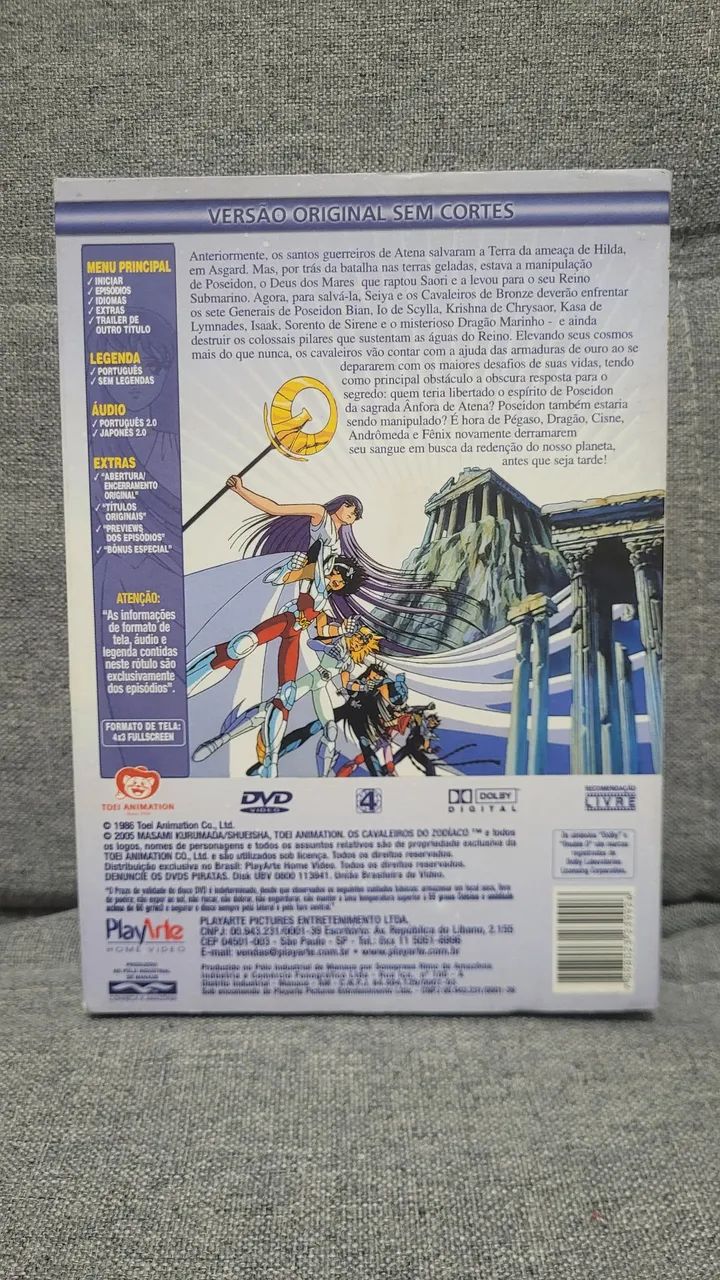 Box Poseidon Dvd playarte cavaleiros do zodiaco volumes 19/20/21