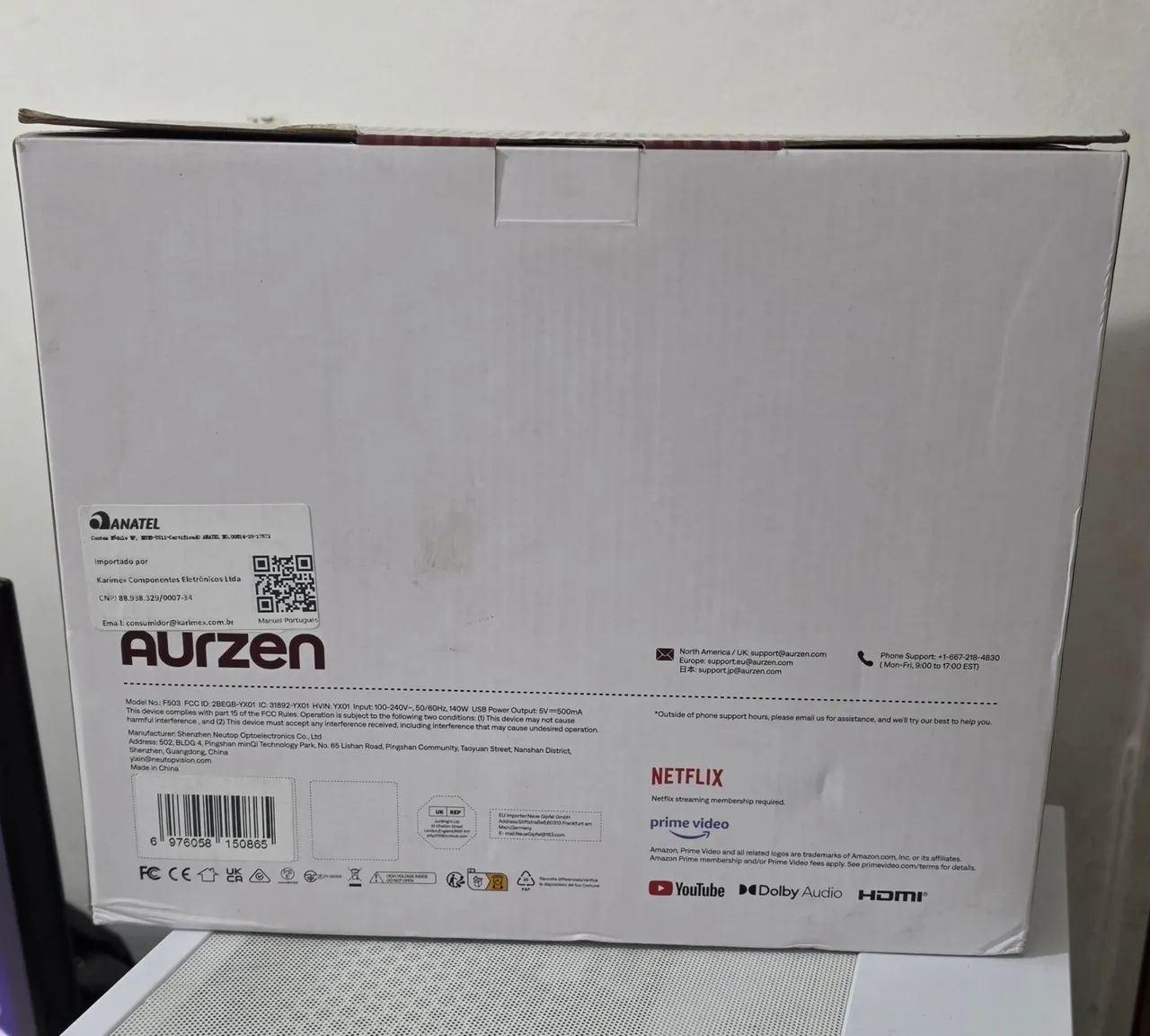 Projetor 4K Full Hd, AURZEN BOOM 3, Wi-Fi, Bluetooth, som 36W, foco automático - Lacrado - Foto 2